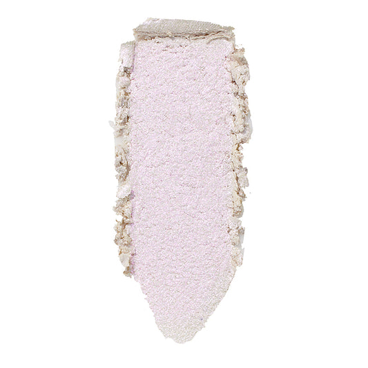 ColourPop Spellbound Super Shock Highlighter swatch, a single smear of icy pale lavender‑pink with fine pearlescent shimmer, showing its soft, cushiony texture on a clean white background.