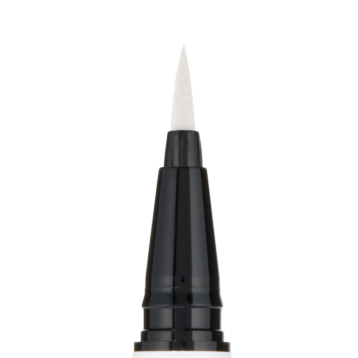White felt-tip applicator of the Graceland BFF Liquid Liner by ColourPop, shown upright to highlight its ultra-precise point on a glossy black pen barrel against a clean white background; ColourPop BFF Liquid Liner.