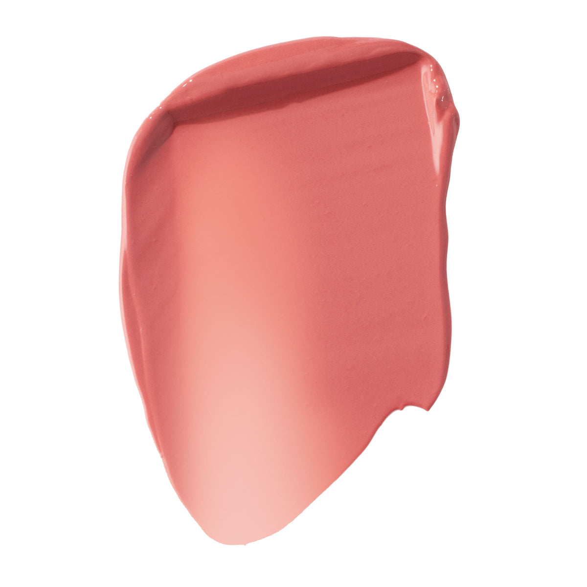 Super Shy liquid blush swatch spreads in a single stroke, showcasing a soft warm pink-coral pigment with a dewy, buildable finish on a white background; ColourPop Liquid Blush shade Super Shy for a natural, blendable flush.