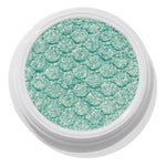 ColourPop Super Shock Shadow Mint 4 U shimmering mint green eyeshadow glistening in a white pot, showcasing metallic sparkle and the brand's bouncy, scale-embossed texture for creamy, long-wear payoff on lids or inner-corner highlight.