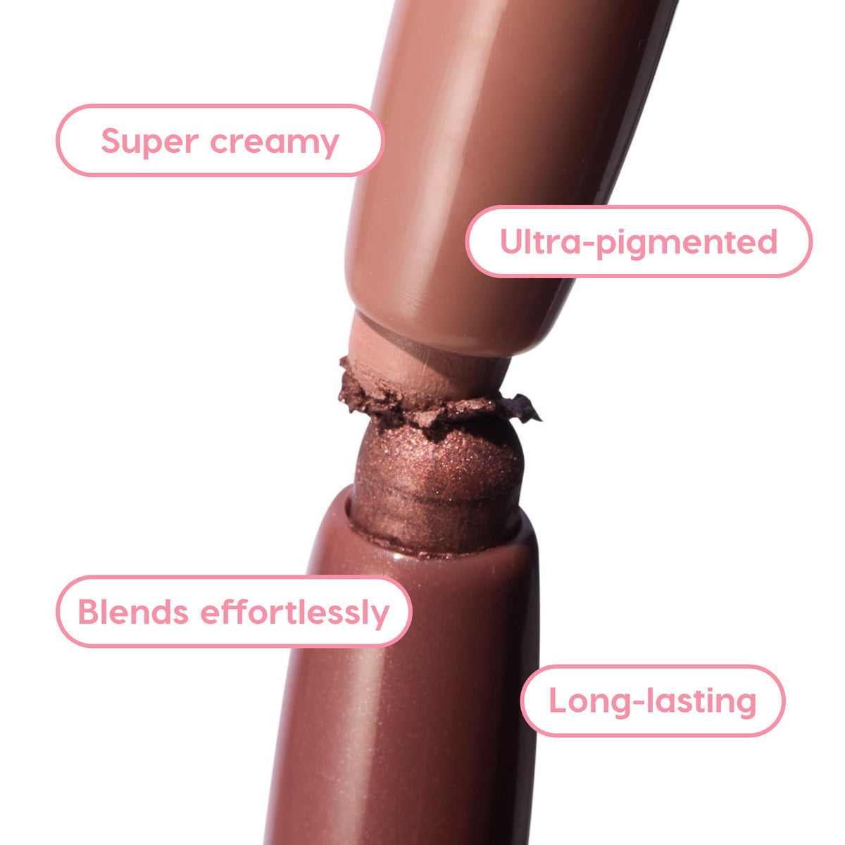 Burgundy Besties ColourPop Shadow Stix glides from a mauve twist-up tube, revealing a shimmery burgundy cream tip that blends effortlessly and lasts long for swipe-and-go eyes; close-up studio shot highlighting ultra-pigmented, creamy texture.