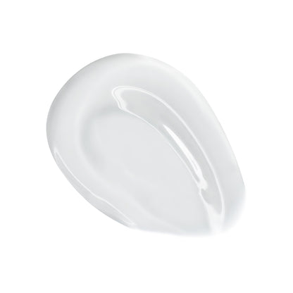Clear, high-shine swatch of Lychee Jelly from the ColourPop So Juicy Plumping Glossy Lip Oil, glistening in a curved smear to showcase its glassy, non-tinted finish and smooth texture against a clean white background.